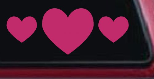 Three Hearts Car or Truck Window Decal Sticker
