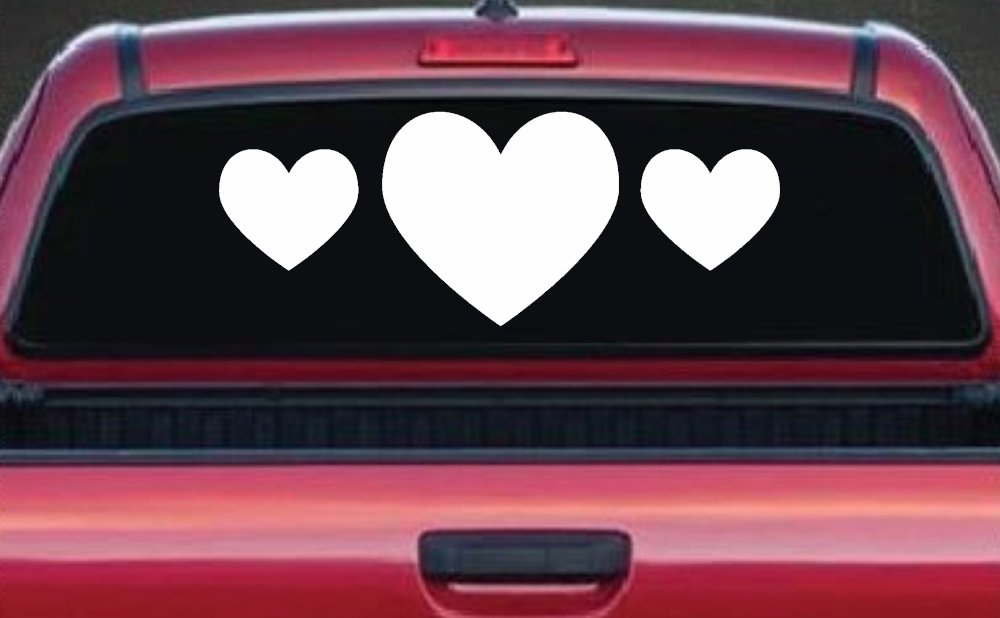 Three Hearts Car or Truck Window Decal Sticker