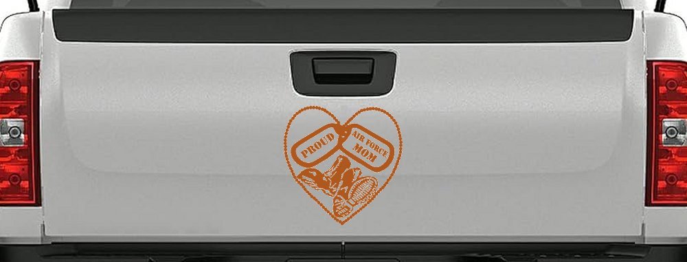 Proud Air Force Mom Dog Tags Heart Combat Boots  Military Car or Truck Window Decal Sticker