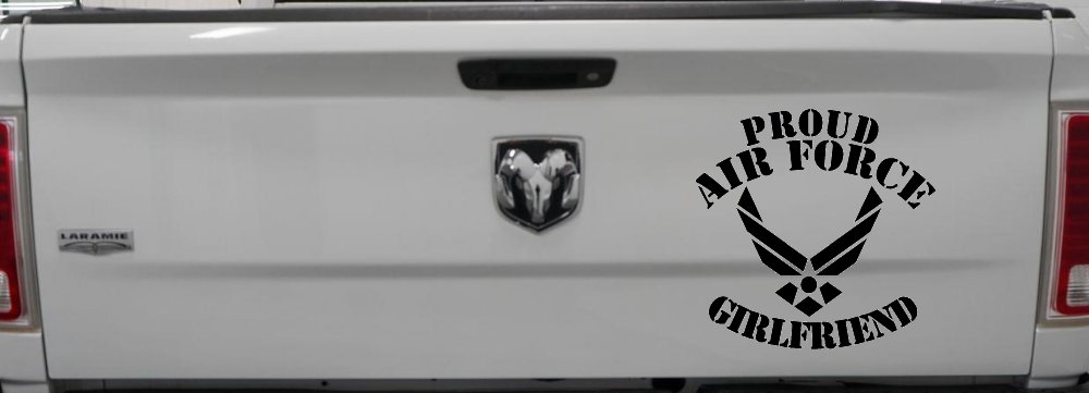 Proud Air Force Girlfriend Military Car or Truck Window Vinyl Decal Sticker (Black)