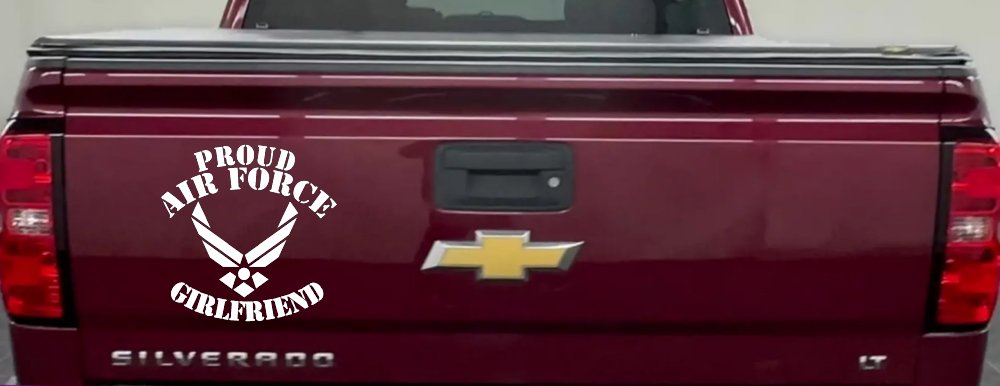 Proud Air Force Girlfriend Military Car or Truck Window Decal Sticker