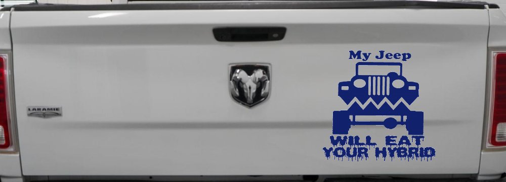 My Jeep Will Eat Your Hybrid Off Road Car or Truck Window Decal Sticker