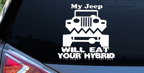 My Jeep Will Eat Your Hybrid Off Road Car or Truck Window Decal Sticker