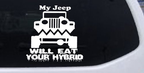 My Jeep Will Eat Your Hybrid Off Road Car or Truck Window Decal Sticker
