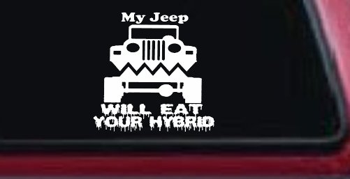 My Jeep Will Eat Your Hybrid Off Road Car or Truck Window Decal Sticker