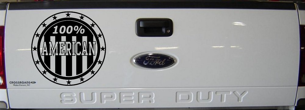 100 Percent American Pride Patriotic Car or Truck Window Decal Sticker