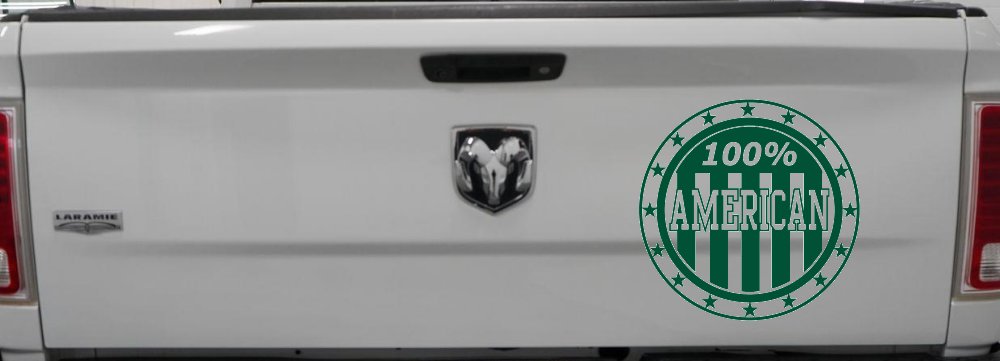 100 Percent American Pride Patriotic Car or Truck Window Decal Sticker