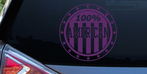 100 Percent American Pride Patriotic Car or Truck Window Decal Sticker