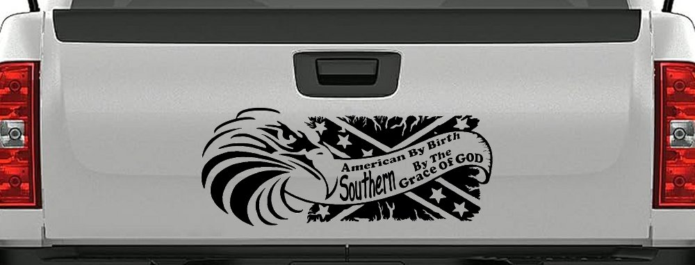 American By Birth Southern By The Grace Of God Country Car or Truck Window Decal Sticker