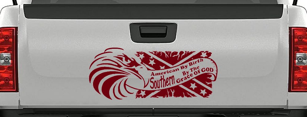 American By Birth Southern By The Grace Of God Country Car or Truck Window Decal Sticker