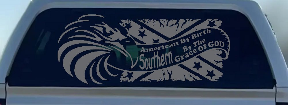 American By Birth Southern By The Grace Of God Country Car or Truck Window Decal Sticker