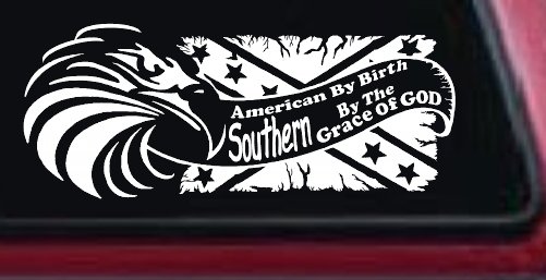 American By Birth Southern By The Grace Of God Country Car or Truck Window Decal Sticker