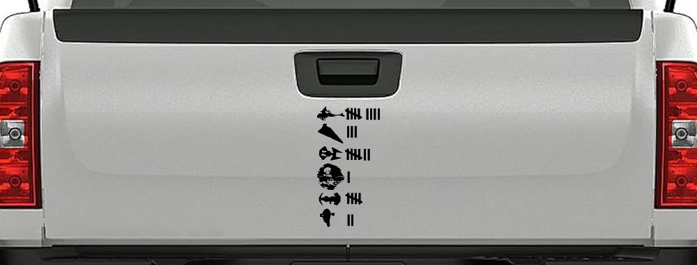 Star Wars Keeping Count Empire Sci Fi Car or Truck Window Decal Sticker (Black)