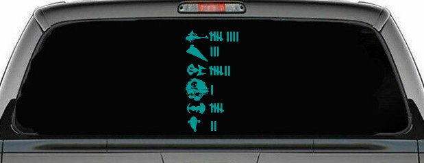 Star Wars Keeping Count Empire Sci Fi Car or Truck Window Decal Sticker (Turquoise)