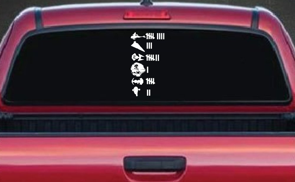 Star Wars Keeping Count Empire Sci Fi Car or Truck Window Decal Sticker (White)
