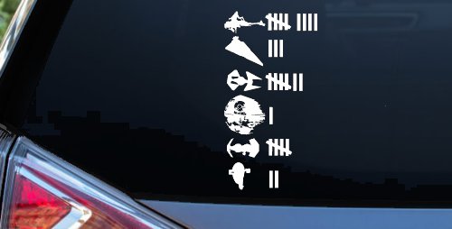 Star Wars Keeping Count Empire Sci Fi Car or Truck Window Vinyl Decal Sticker (White)