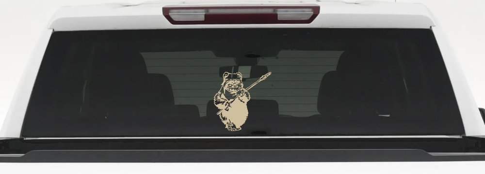 Star Wars Ewok Wicket Sci Fi Car or Truck Window Vinyl Decal Sticker (Desert Sand)