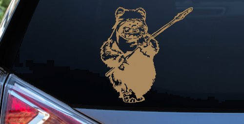 Star Wars Ewok Wicket Sci Fi Car or Truck Window Vinyl Decal Sticker (Light Brown)