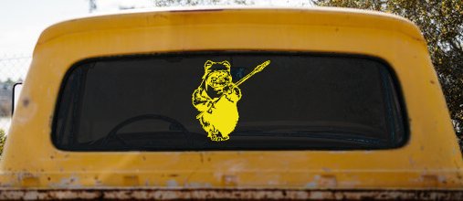 Star Wars Ewok Wicket Sci Fi Car or Truck Window Decal Sticker