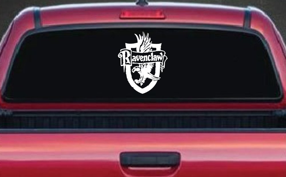 Ravenclaw Crest Sci Fi Car or Truck Window Decal Sticker (White)