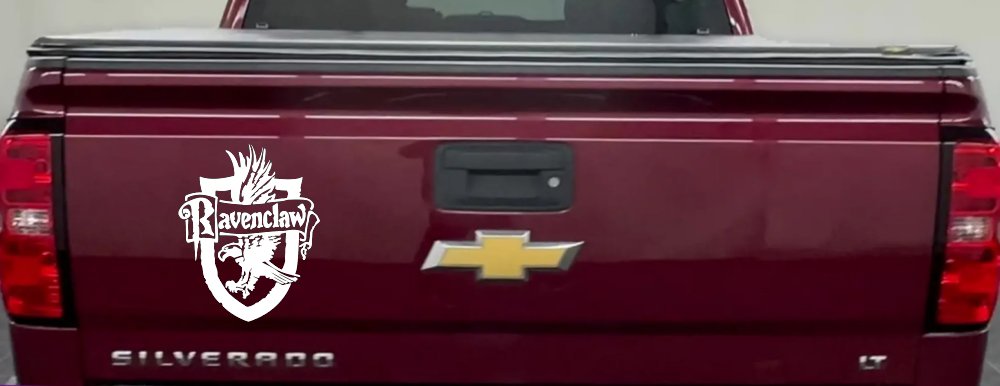 Ravenclaw Crest Sci Fi Car or Truck Window Decal Sticker (White)