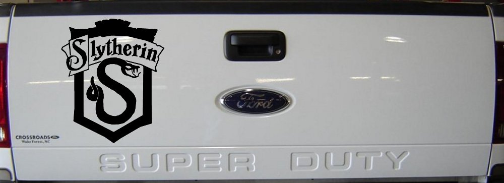 Slytherin Crest Sci Fi Car or Truck Window Vinyl Decal Sticker (Black)