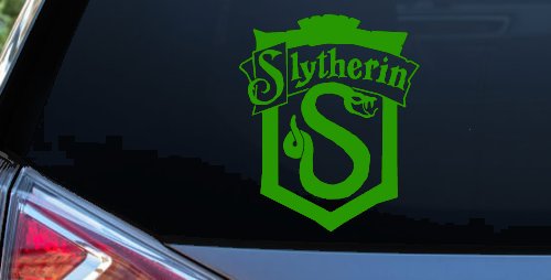 Slytherin Crest Sci Fi Car or Truck Window Vinyl Decal Sticker (Lime)