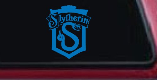 Slytherin Crest Sci Fi Car or Truck Window Vinyl Decal Sticker (Sky Blue)