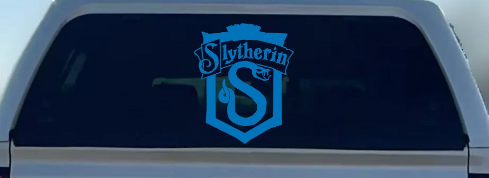 Slytherin Crest Sci Fi Car or Truck Window Vinyl Decal Sticker (Sky Blue)