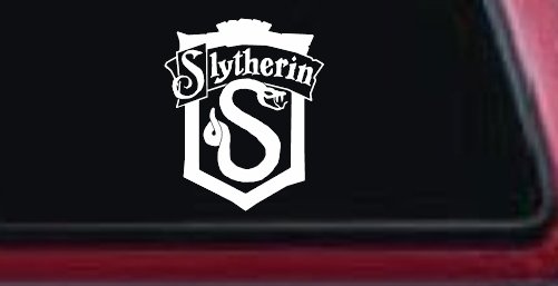 Slytherin Crest Sci Fi Car or Truck Window Vinyl Decal Sticker (White)