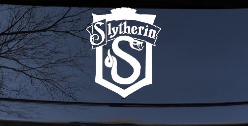 Slytherin Crest Sci Fi Car or Truck Window Vinyl Decal Sticker (White)