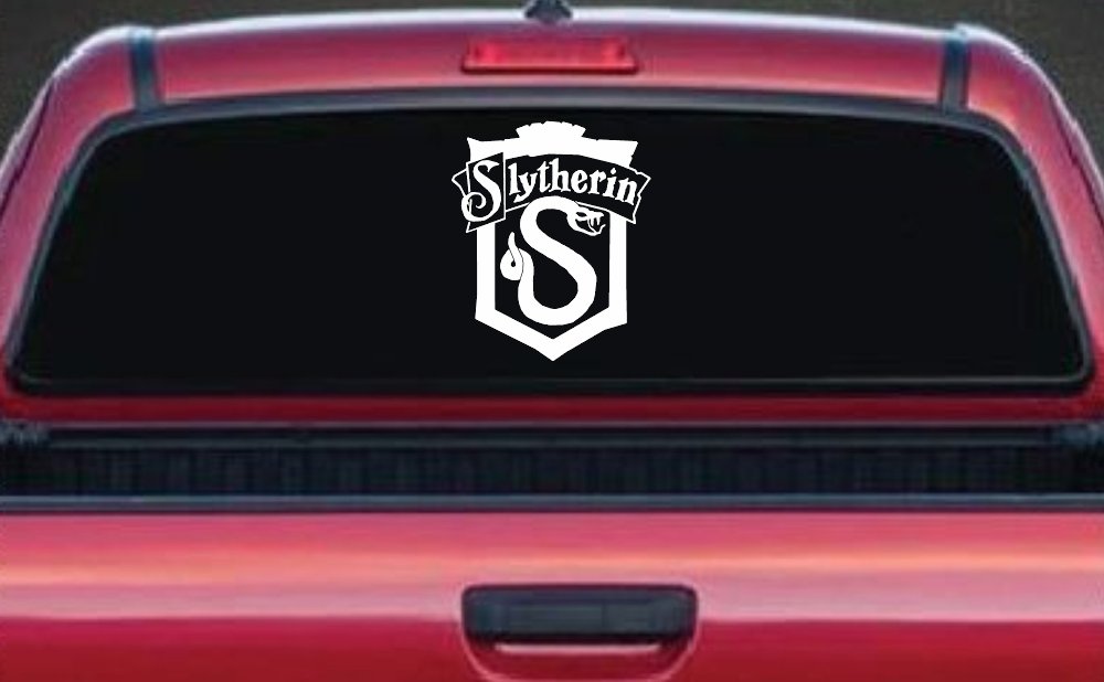 Slytherin Crest Sci Fi Car or Truck Window Vinyl Decal Sticker (White)