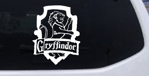 Gryffindor Crest Sci Fi Car or Truck Window Decal Sticker (White)