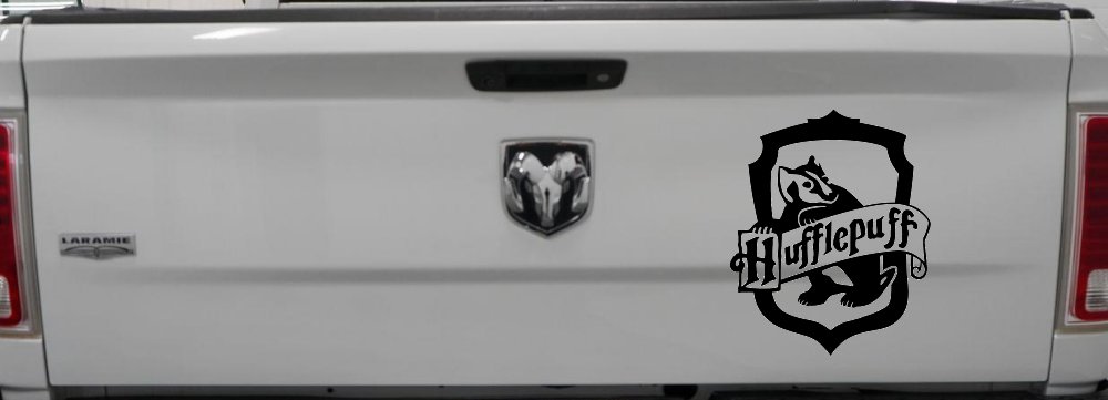 Hufflepuff Crest Sci Fi Car or Truck Window Decal Sticker (Black)
