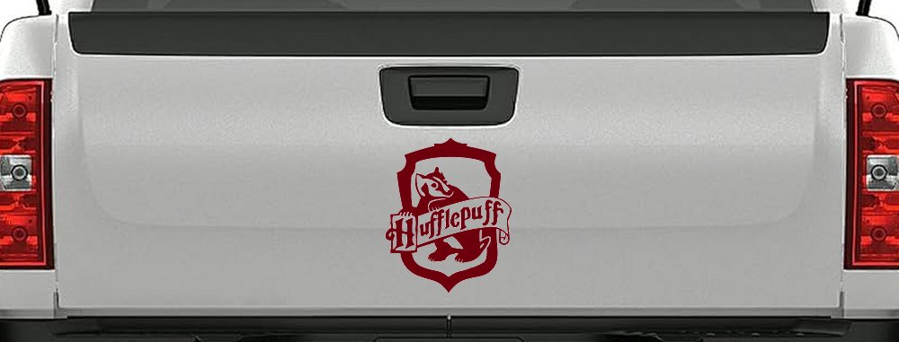 Hufflepuff Crest Sci Fi Car or Truck Window Vinyl Decal Sticker (Burgundy)