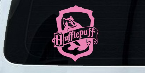 Hufflepuff Crest Sci Fi Car or Truck Window Decal Sticker (Pink)