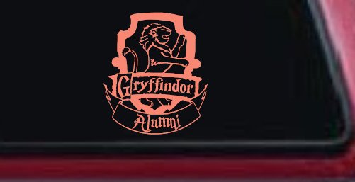 Gryffindor Alumni Sci Fi Car or Truck Window Decal Sticker (Coral)