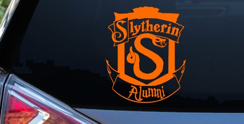 Slytherin Alumni Sci Fi Car or Truck Window Decal Sticker (Orange)