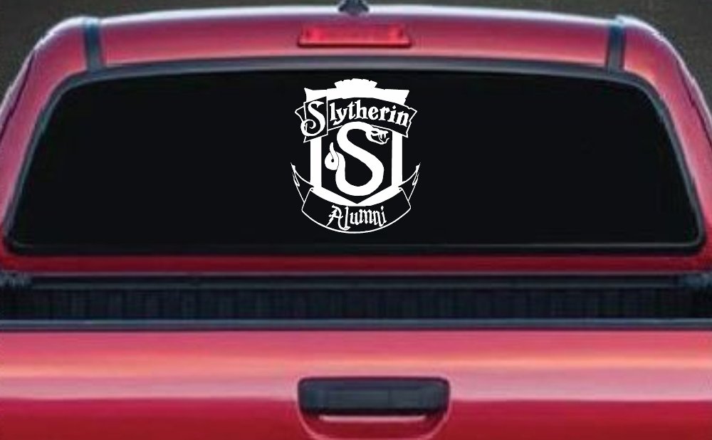 Slytherin Alumni Sci Fi Car or Truck Window Decal Sticker (White)