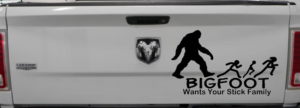 Bigfoot Wants Your Stick Family Funny Car or Truck Window Decal Sticker