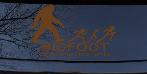 Bigfoot Wants Your Stick Family Funny Car or Truck Window Decal Sticker (Copper)