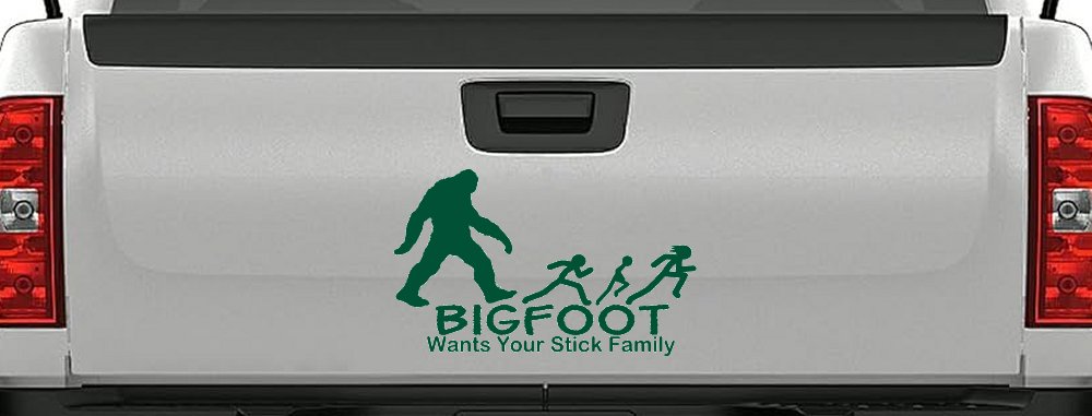 Bigfoot Wants Your Stick Family Funny Car or Truck Window Decal Sticker