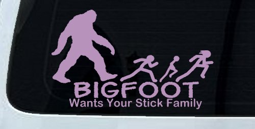 Bigfoot Wants Your Stick Family Funny Car or Truck Window Decal Sticker (Lilac)