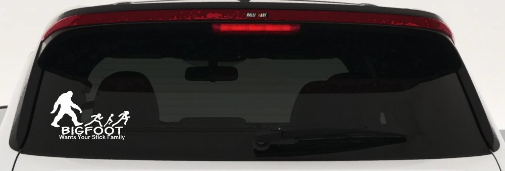Bigfoot Wants Your Stick Family Funny Car or Truck Window Decal Sticker