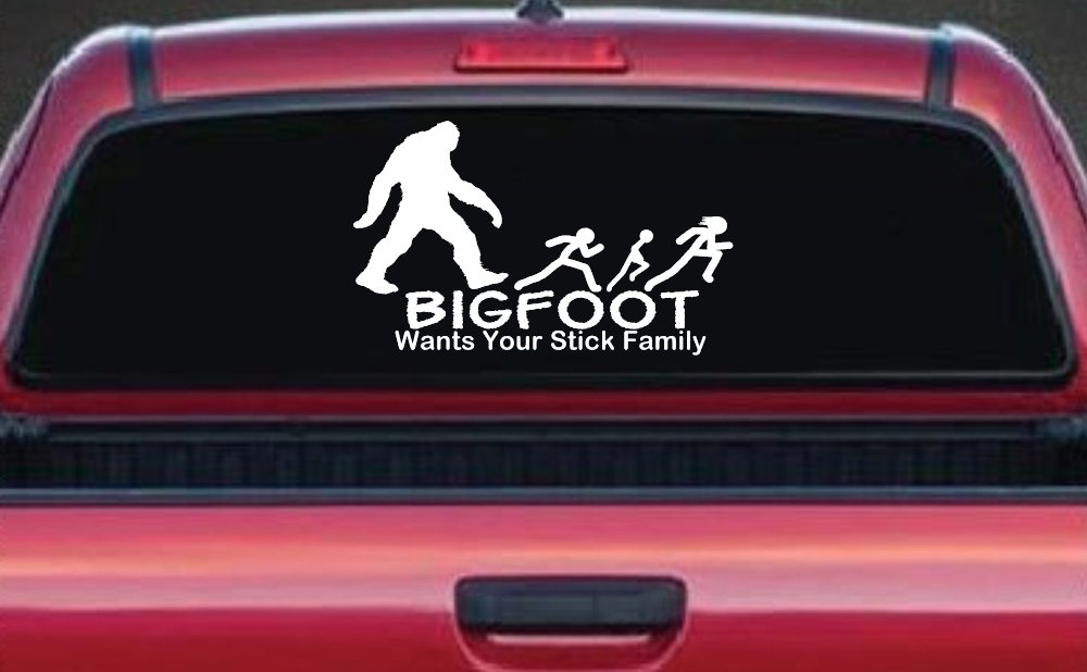 Bigfoot Wants Your Stick Family Funny Car or Truck Window Decal Sticker