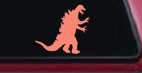Godzilla Monster Sci Fi Car or Truck Window Decal Sticker (Coral)