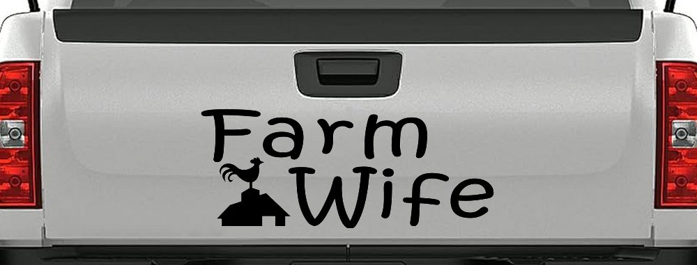 Farm Wife Country Car or Truck Window Decal Sticker (Black)