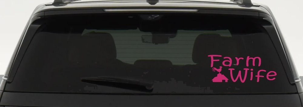 Farm Wife Country Car or Truck Window Decal Sticker (Hot Pink)