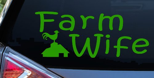 Farm Wife Country Car or Truck Window Decal Sticker (Lime)