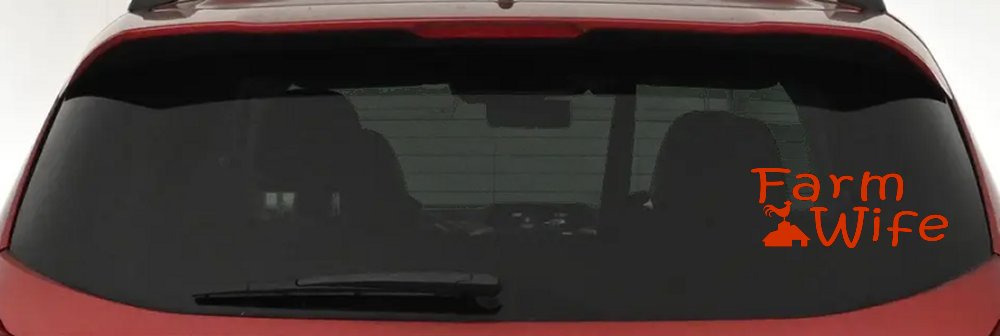 Farm Wife Country Car or Truck Window Decal Sticker (Orange Red)